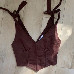 Brown corset style top (SEEN ON TEDDI ON THE BACHELOR SEASON 26!!!)